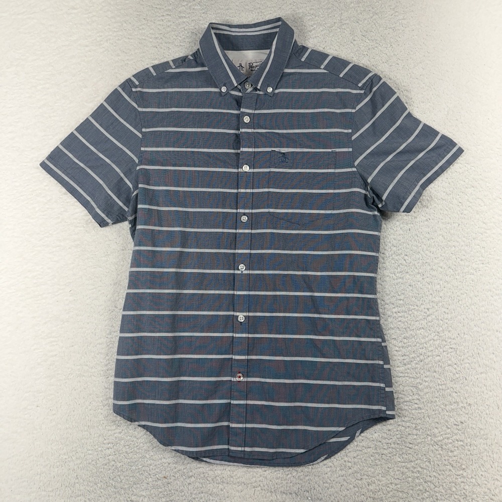 Billy Reid Polo Shirt Mens Sz Large Gray Short Sleeve Chest Pocket Button
